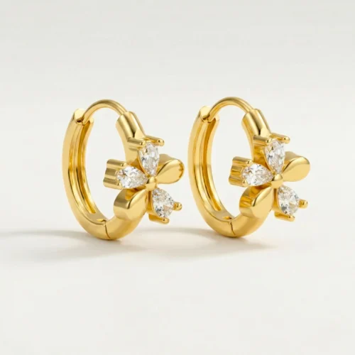 bloom spark hoop earrings front